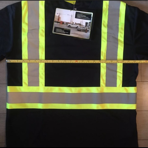 NEW SAFETY SHIRT Black High Visibility Reflective,Safety Shirt - Picture 2 of 6